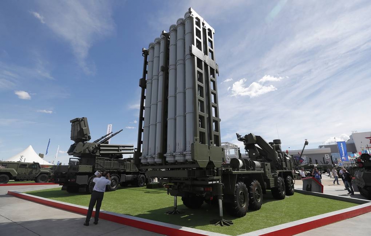 Hệ thống tên lửa S-350. Ảnh: Tass.