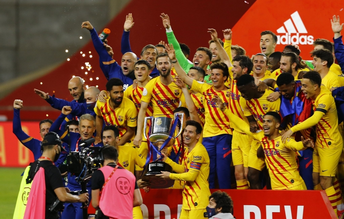 Messi có danh hiệu cuối cùng với Barca ngày này 1 năm trước. (Ảnh: Getty).