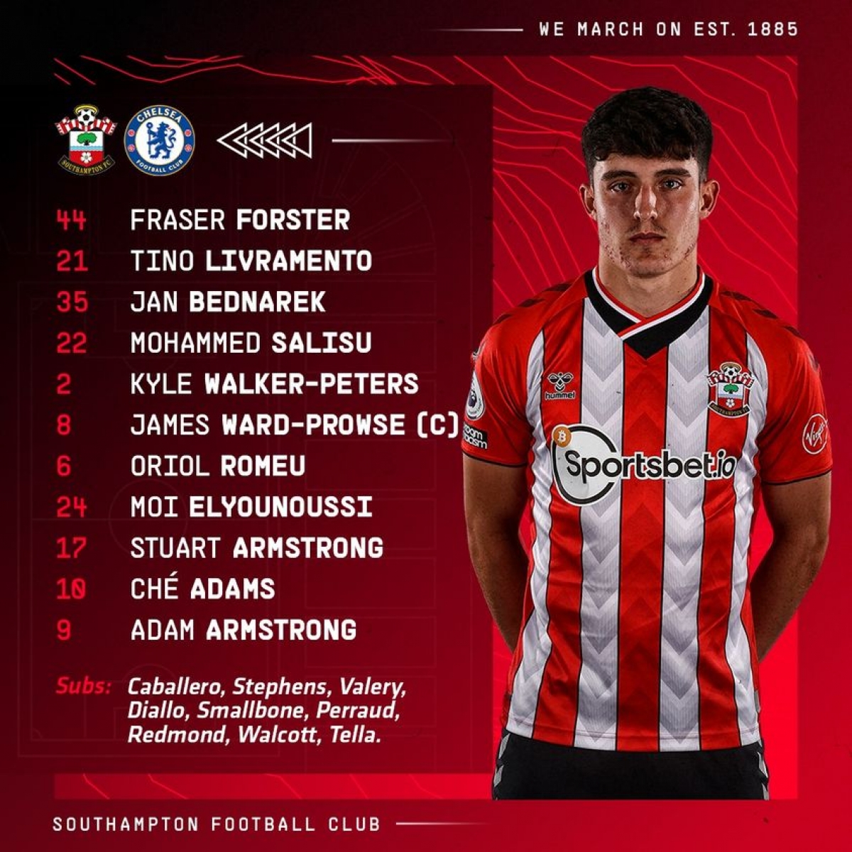 Đội hình xuất phát của Southampton. (Ảnh: SaintsFC)