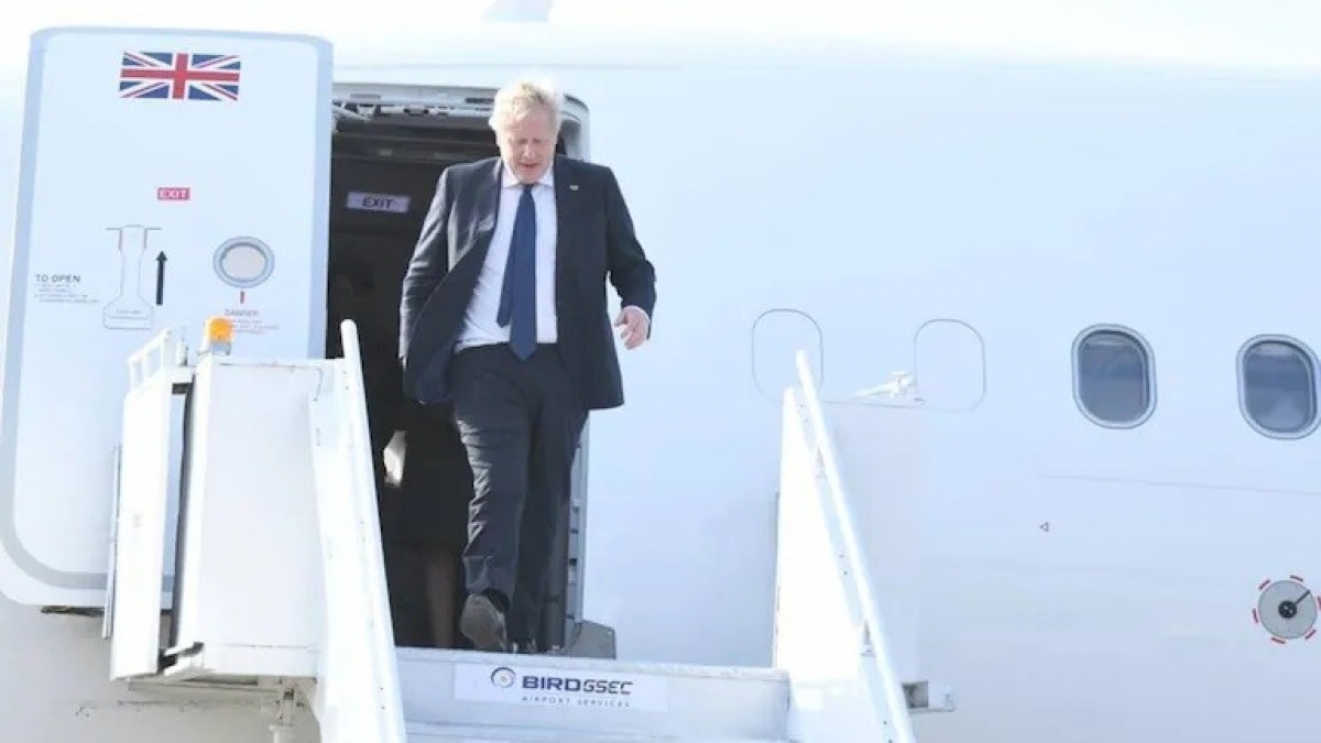 Thủ tướng Anh Boris Johnson trong chuyến thăm Ấn Độ. (Nguồn: India Today)