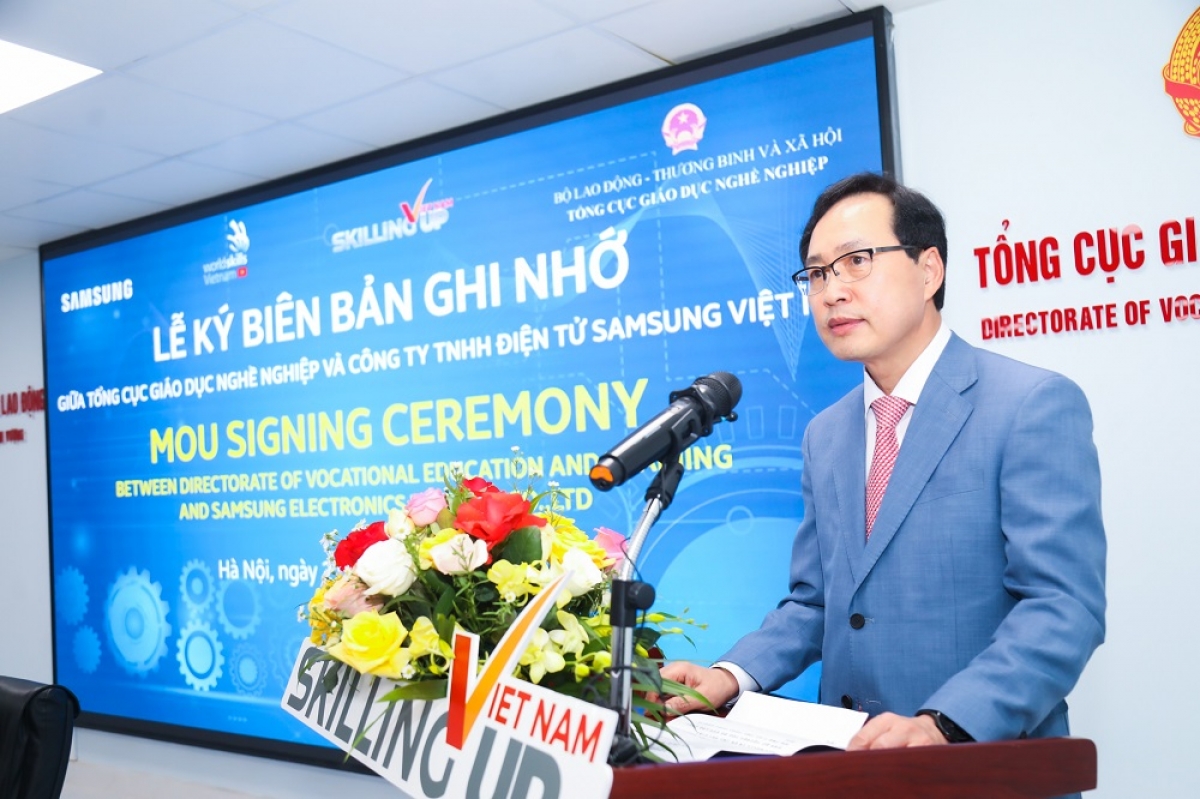 Tổng Giám đốc Samsung Việt Nam phát biểu tại lễ ký MOU