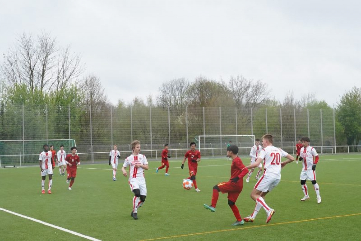 U17 Việt Nam giành chiến thắng 3-1 trước FC Koln International. (Ảnh: VFF)