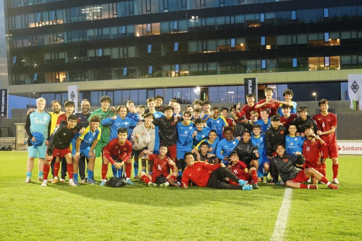 U17 Việt Nam để lại nhiều tín hiệu tích cực trong chuyến tập huấn và thi đấu giao hữu tại Đức. (Ảnh: VFF)