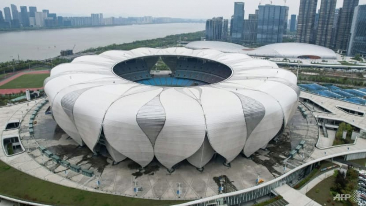 Sân vận động Olympic Hàng Châu, nơi dự kiến tổ chức lễ khai mạc ASIAD 19. (Ảnh: AFP).