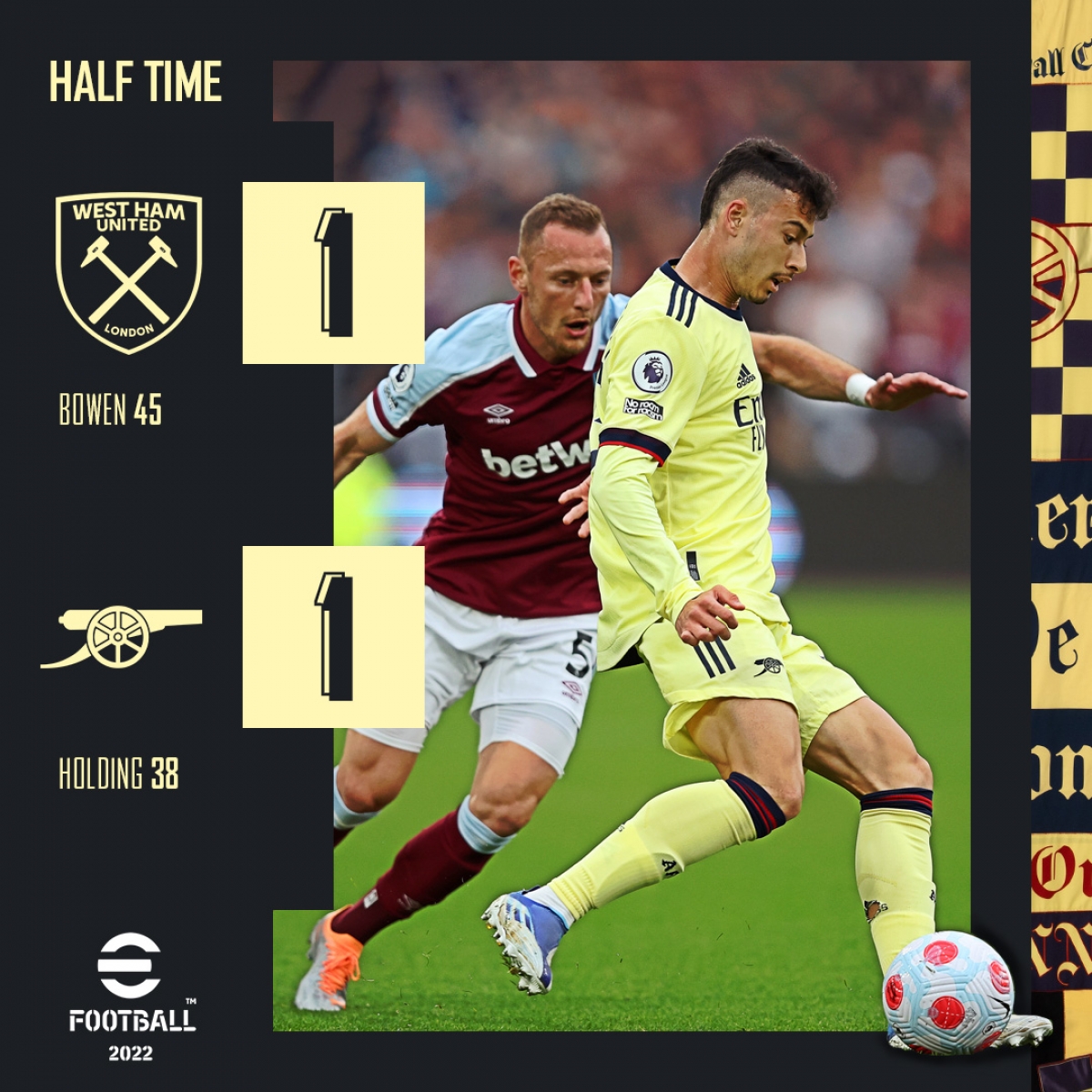 Arsenal đã vượt lên nhưng West Ham nhanh chóng gỡ hoà. (Ảnh: AFC)
