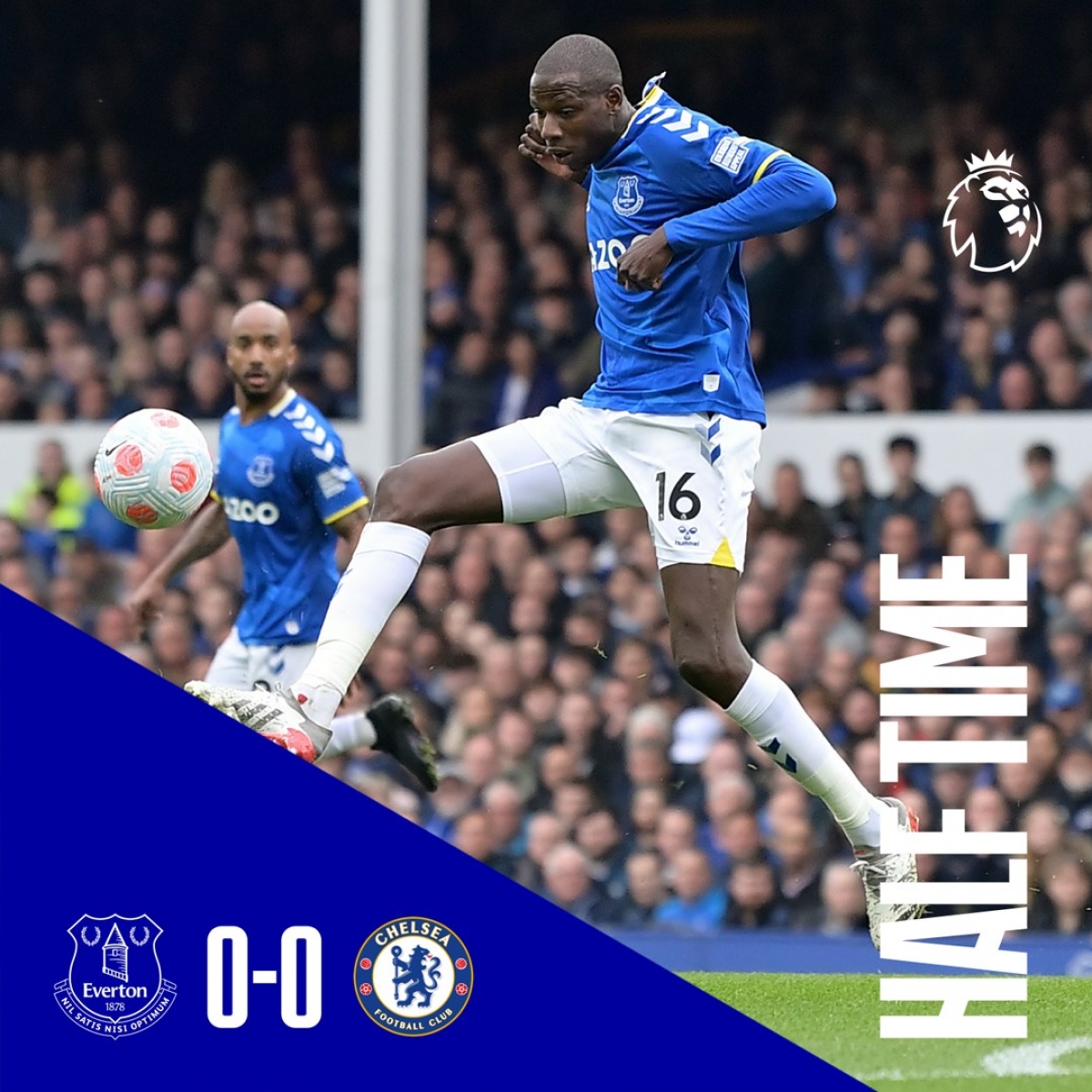 Chủ nhà Everton đã đứng vững trước Chelsea trong hiệp 1. (Ảnh: The Toffees)