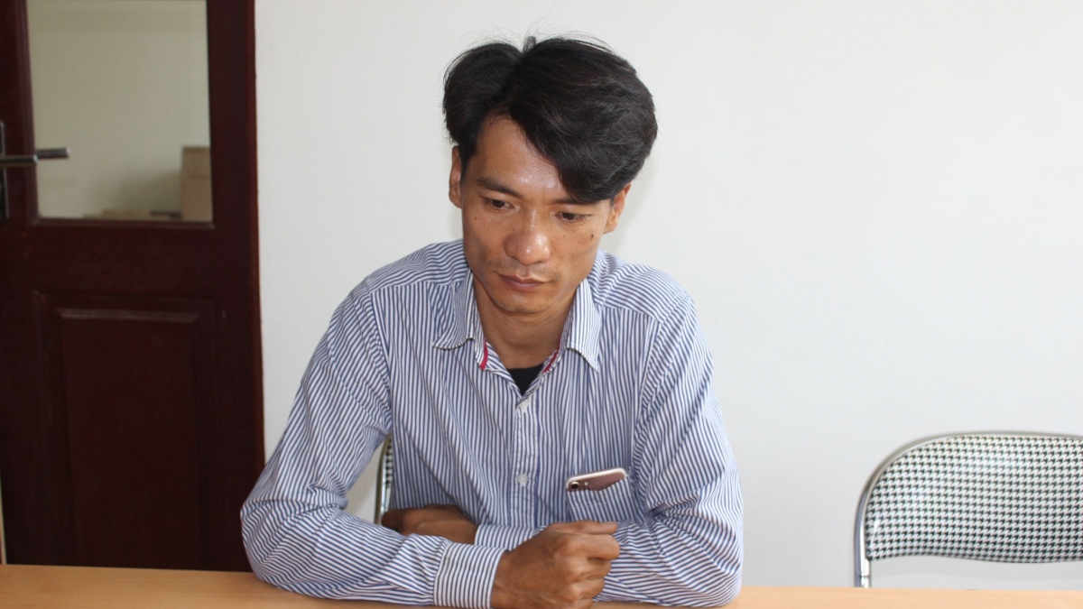 Tống Văn Quang tại cơ quan công an