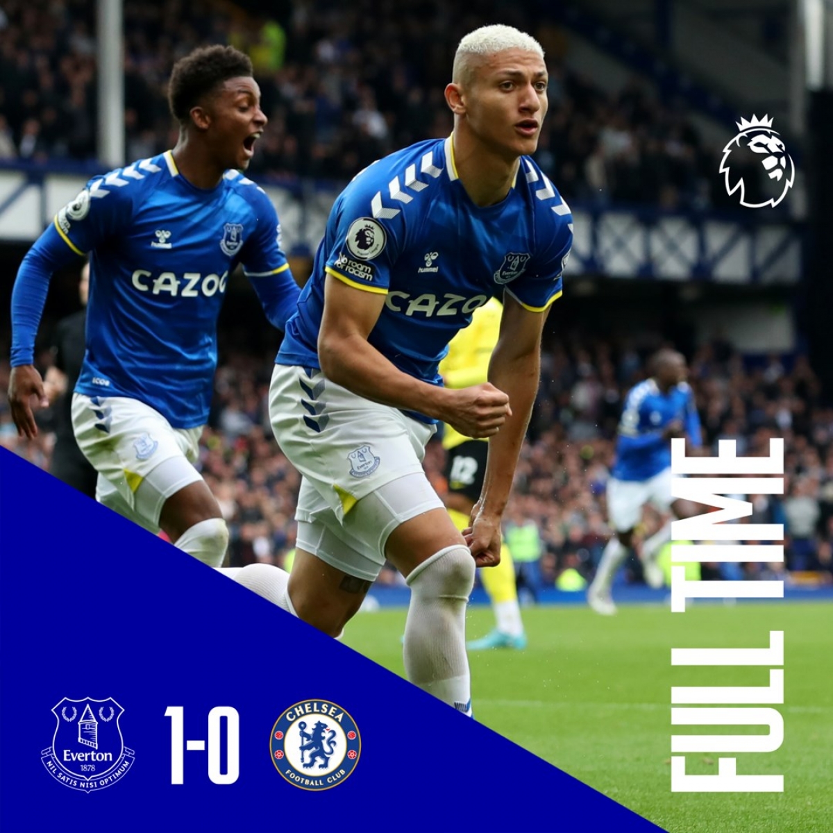 Richarlison toả sáng giúp Everton thắng Chelsea. (Ảnh: The Toffees)