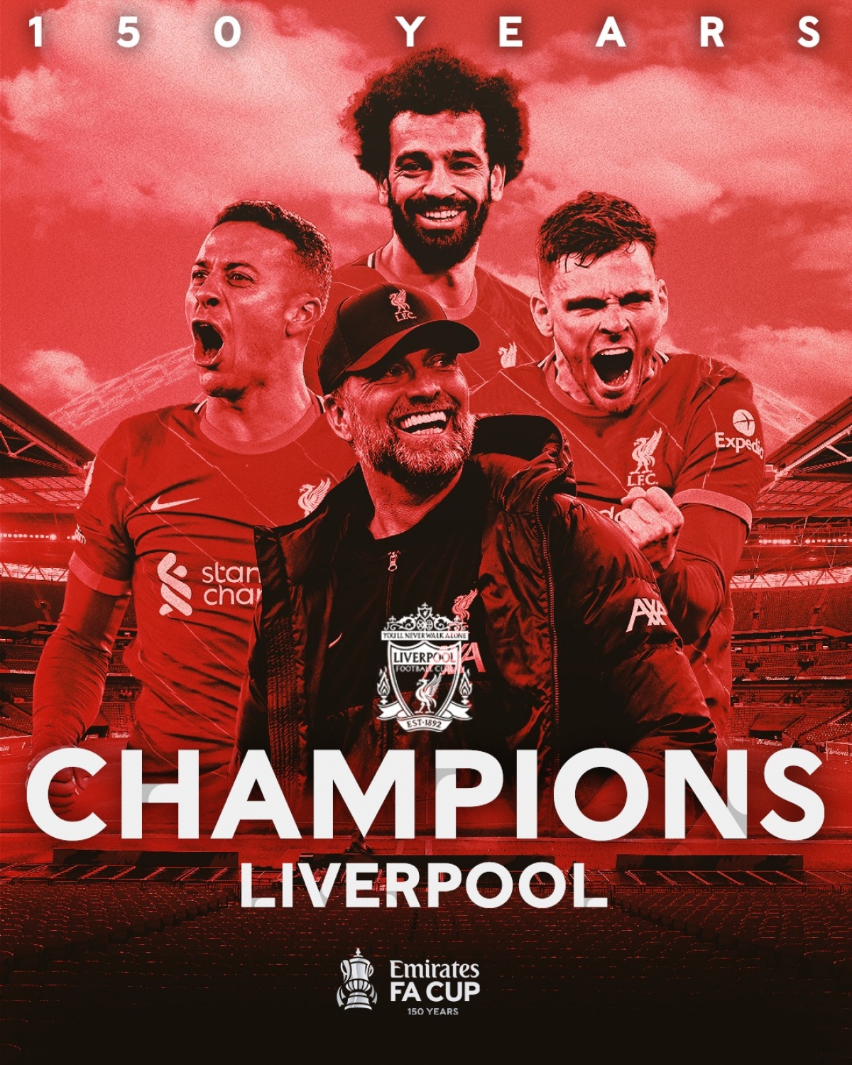 Liverpool trở thành nhà vô địch vào năm FA Cup tròn 150 tuổi. (Ảnh: FA Cup)