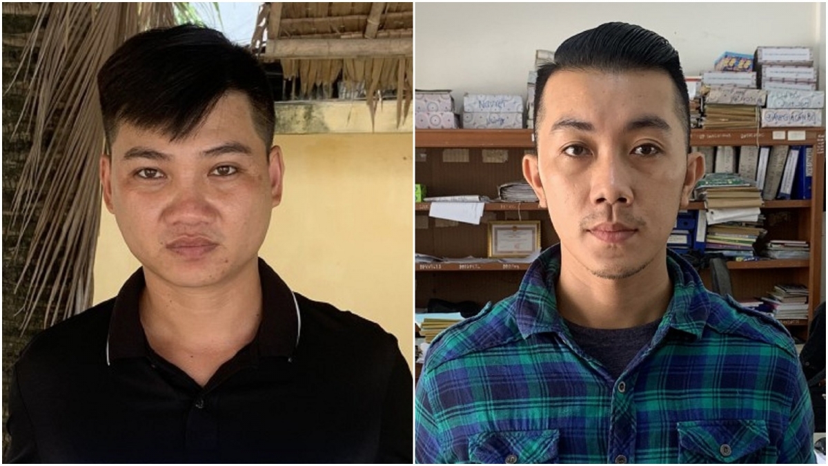 Đối tượng Lương Tân Em (ảnh trái) và Lê Ngọc Tín