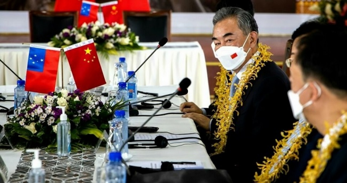 Ngoại trưởng Trung Quốc Vương Nghị cho biết Bắc Kinh sẵn sàng làm việc với các cường quốc khác trong khu vực Thái Bình Dương để giúp các quốc đảo phát triển. Ảnh: AFP