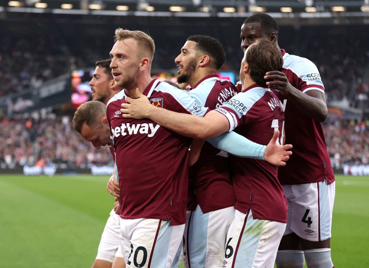 West Ham nhanh chóng gỡ hoà 1-1 với pha làm bàn của Jarrod Bowen ở phút 45. (Ảnh: Reuters)
