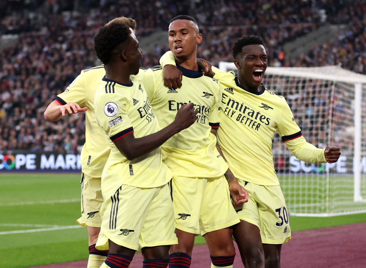 Arsenal tìm thấy chiến thắng 2-1 ở phút 54 khi Gabriel ghi bàn thắng quý giá. (Ảnh: Reuters)
