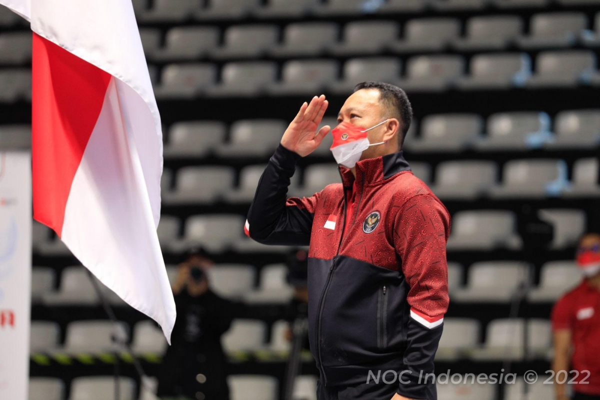 Đoàn thể thao Indonesia sẵn sàng lên đường tham dự SEA Games 31 tại Việt Nam. (Nguồn: Ủy ban Olympic Indonesia)