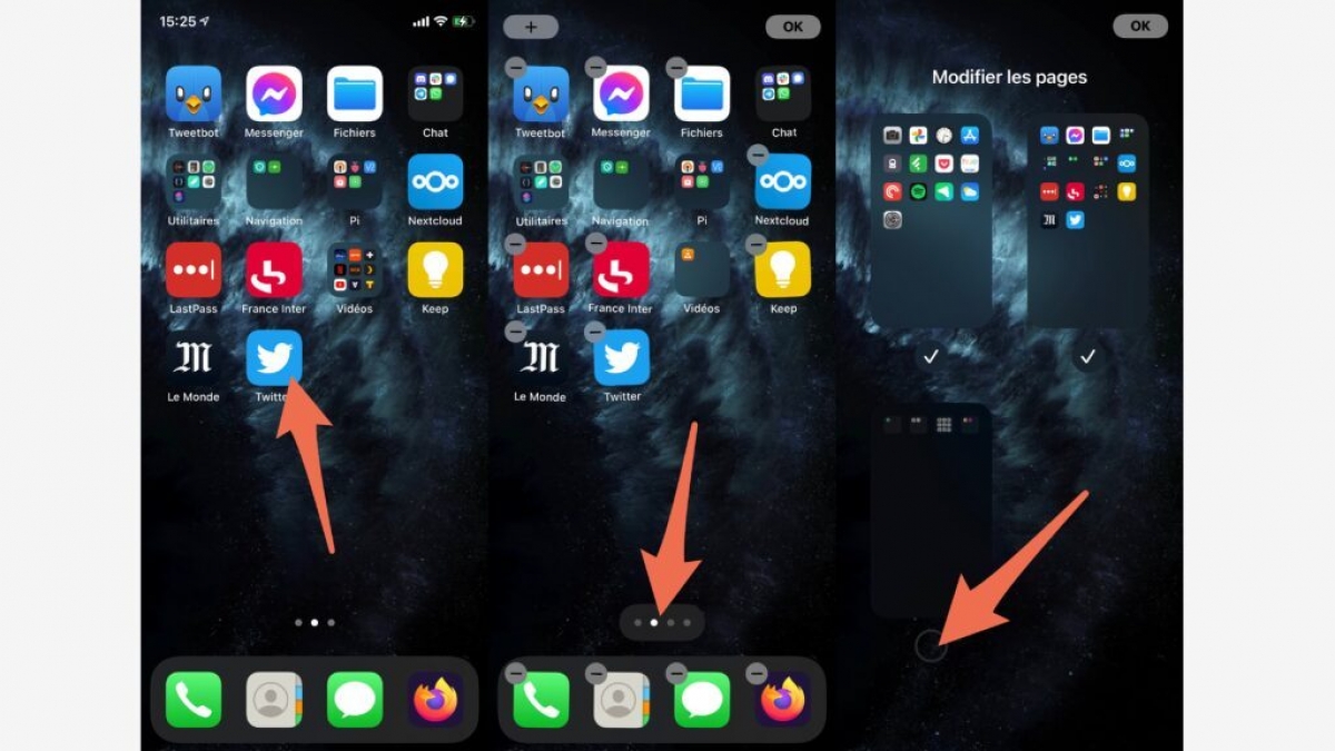 Cách thực hiện để ẩn cả trang màn hình iPhone.