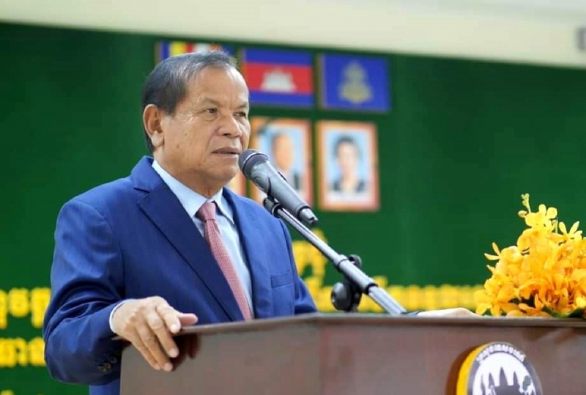 Ông Thong Khong, Bộ trưởng Bộ Du lịch kiêm Chủ tịch Ủy ban Olympic quốc gia Campuchia, trưởng đoàn thể thao Campuchia tham dự SEA Games 31 tại Việt Nam.