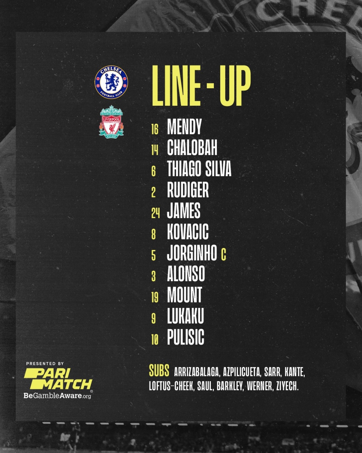 Đội hình xuất phát của Chelsea. (Ảnh: CFC)
