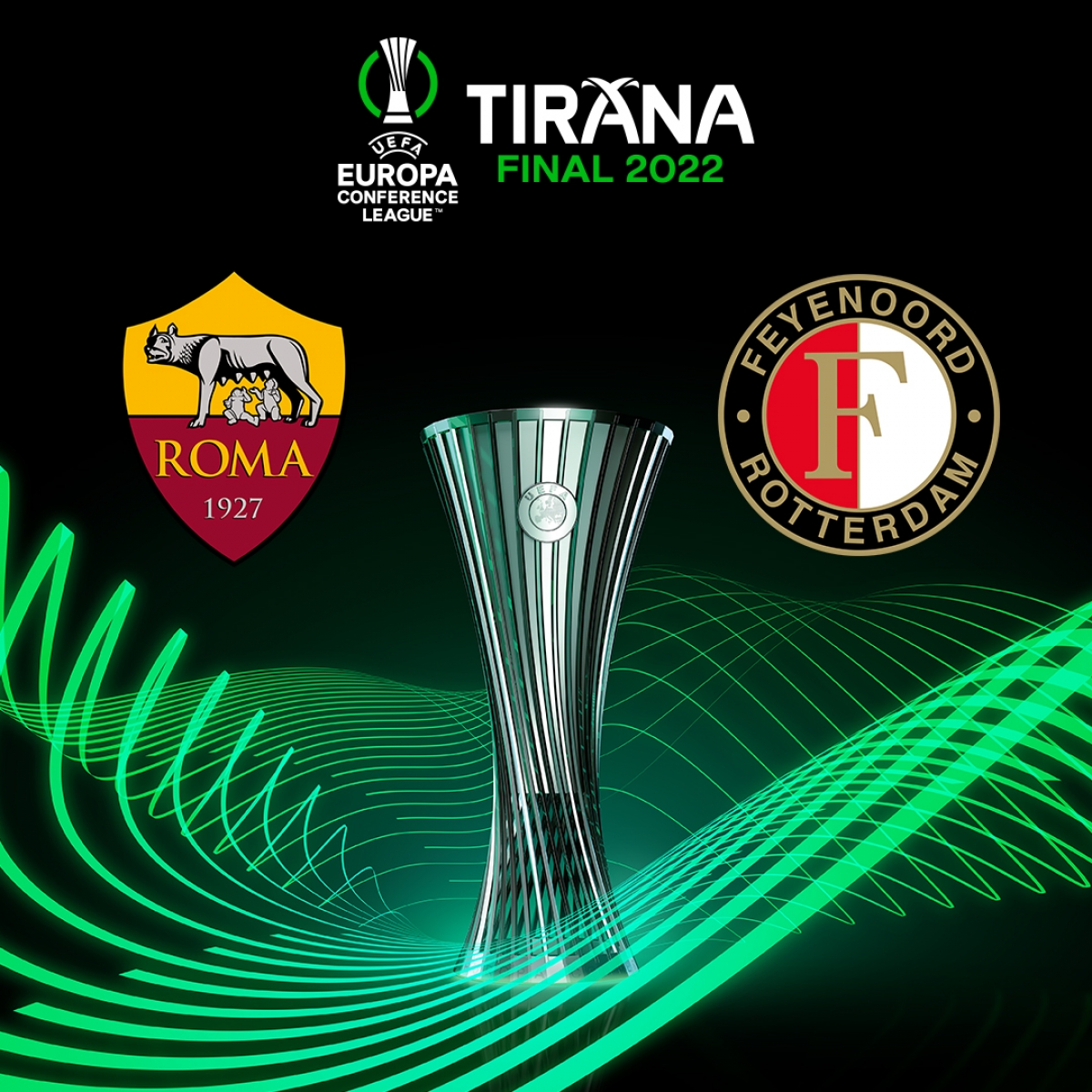 AS Roma và Feyenoord sẽ tạo ra trận chung kết Conference League đầu tiên trong lịch sử. (Ảnh: UEFA)