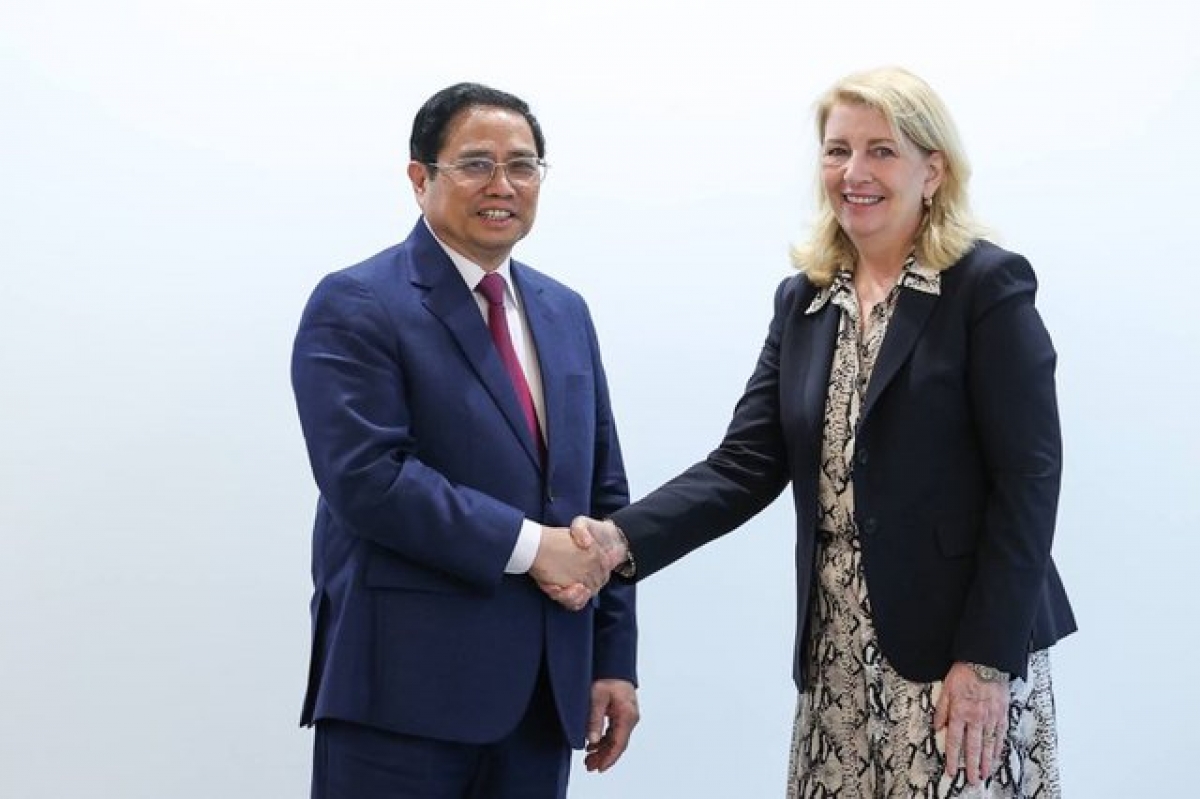 Thủ tướng Phạm Minh tiếp Giám đốc điều hành Quỹ Nhi đồng LHQ (UNICEF) Catherine RusselChính - Ảnh: VGP/Nhật Bắc