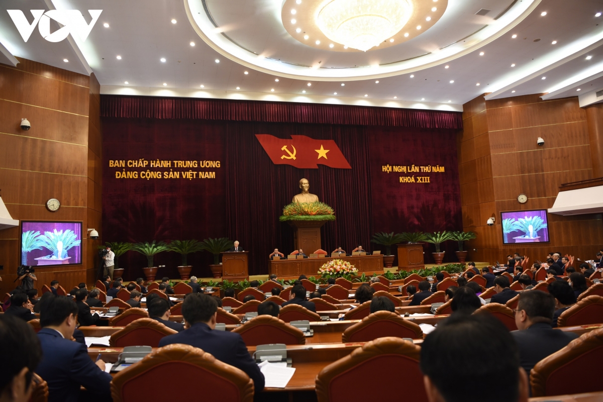 Hội nghị lần thứ 5 Ban Chấp hành Trung ương Đảng khóa XIII (Ảnh: Trọng Phú)