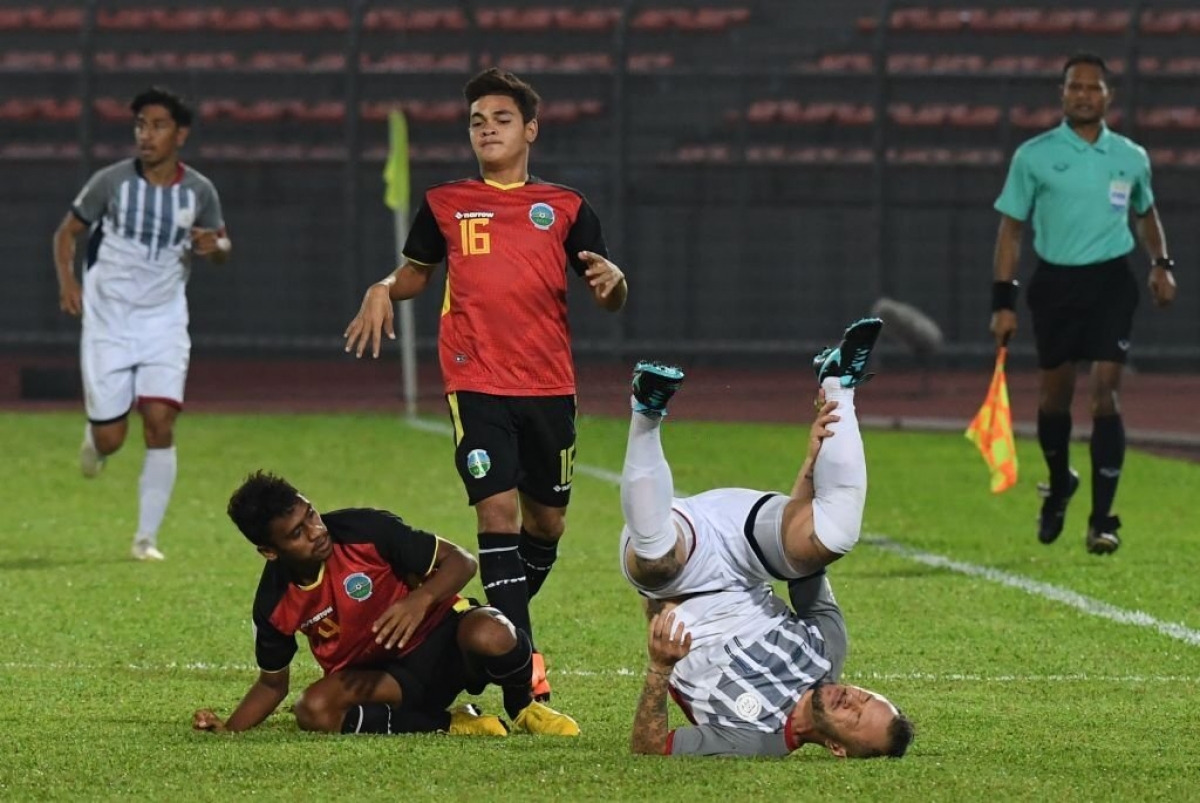 Paulo Gali (số 16) trong màu áo ĐTQG Timor Leste. (Ảnh: Getty).