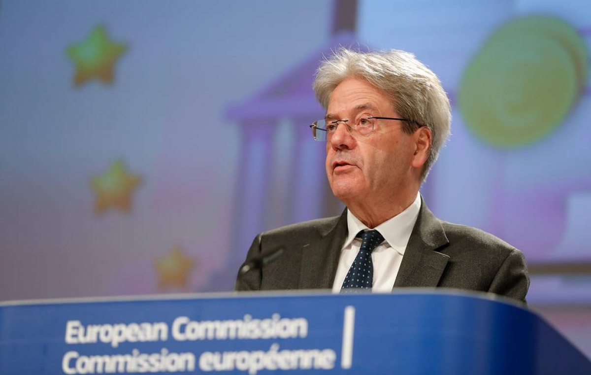 Ủy viên phụ trách về kinh tế của EU Paolo Gentiloni. Ảnh: EPA-EFE