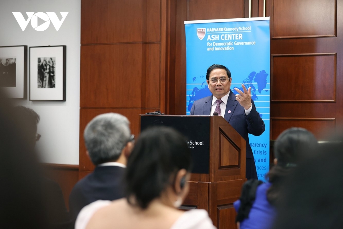  Thủ tướng Phạm Minh Chính phát biểu tại Đại học Harvard.