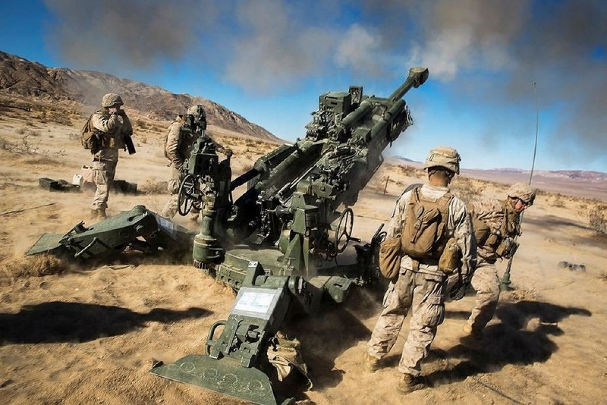 Lựu pháo M777. Ảnh: Thủy quân Lục chiến Mỹ.
