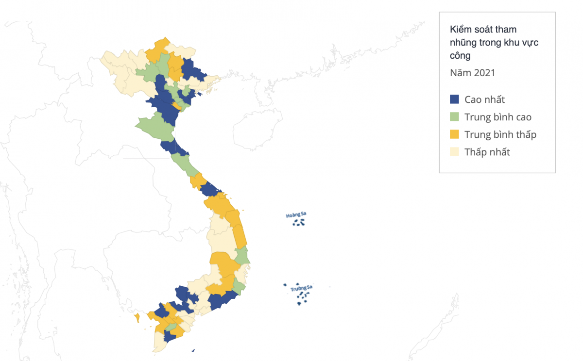 Kiểm soát tham nhũng trong khu vực công cấp tỉnh năm 2021