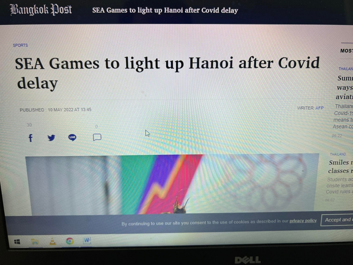 Báo Bangkokpost đưa tin về SEA Games 31