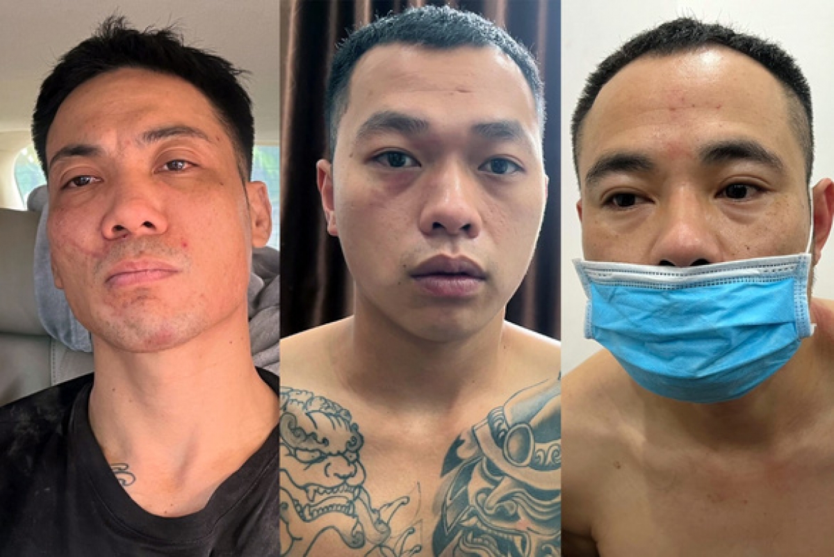 Mẫn, Trọng và Đồng (từ trái qua) vừa bị cơ quan công an bắt giữ - Ảnh: B.A