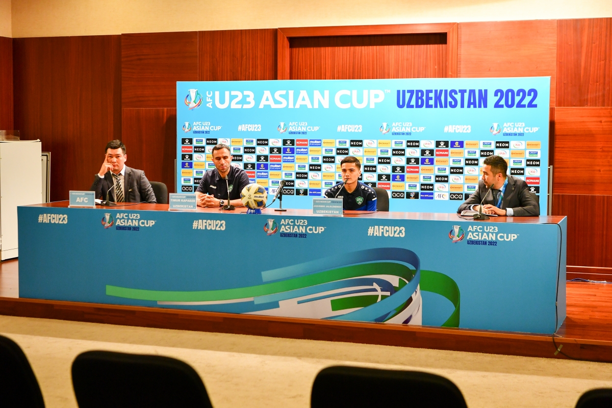 Quang cảnh buổi họp báo trước thềm VCK U23 châu Á 2022. (Ảnh: AFC).