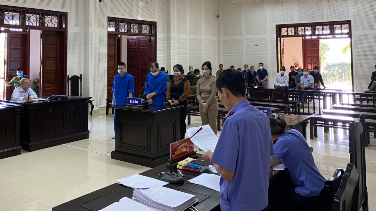 Các bị cáo tại phiên tòa. Ảnh: Công an tỉnh Quảng Ninh