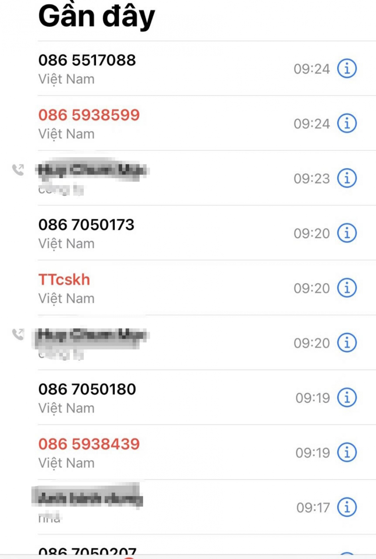 Anh Chiến bị các số điện thoại lạ liên tục gọi quấy rối, đòi nợ (ảnh chụp màn hình)