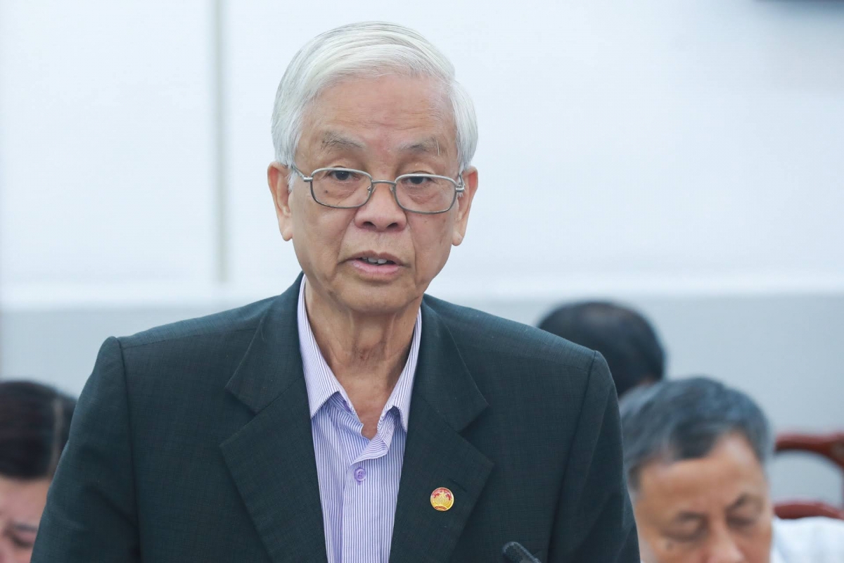 Ông Đỗ Duy Thường, Phó Chủ nhiệm Hội đồng tư vấn Dân chủ - Pháp luật phát biểu tại Hội thảo.