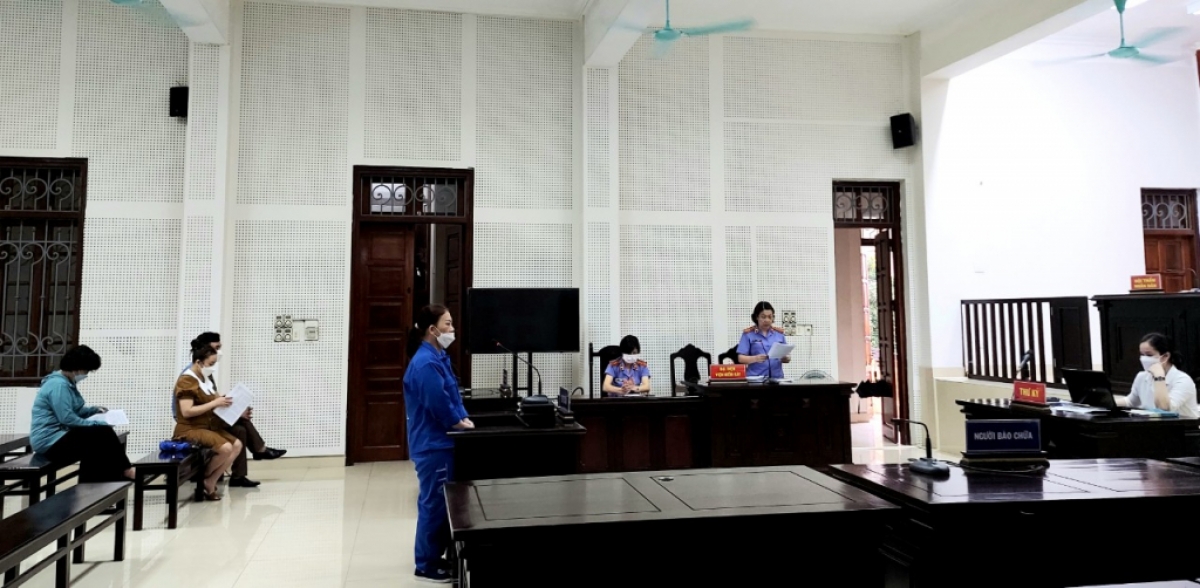 Bị cáo Lê Thị Thanh Hương tại phiên tòa.