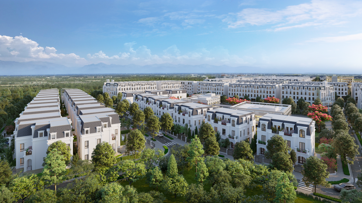 Biệt thự tại Thảo Viên Villas mang những mảng xanh từ những hàng cây rợp bóng cùng mật độ dày như những khu rừng cổ tích đem lại không khí xanh trong lành cho cư dân tại nơi đây.