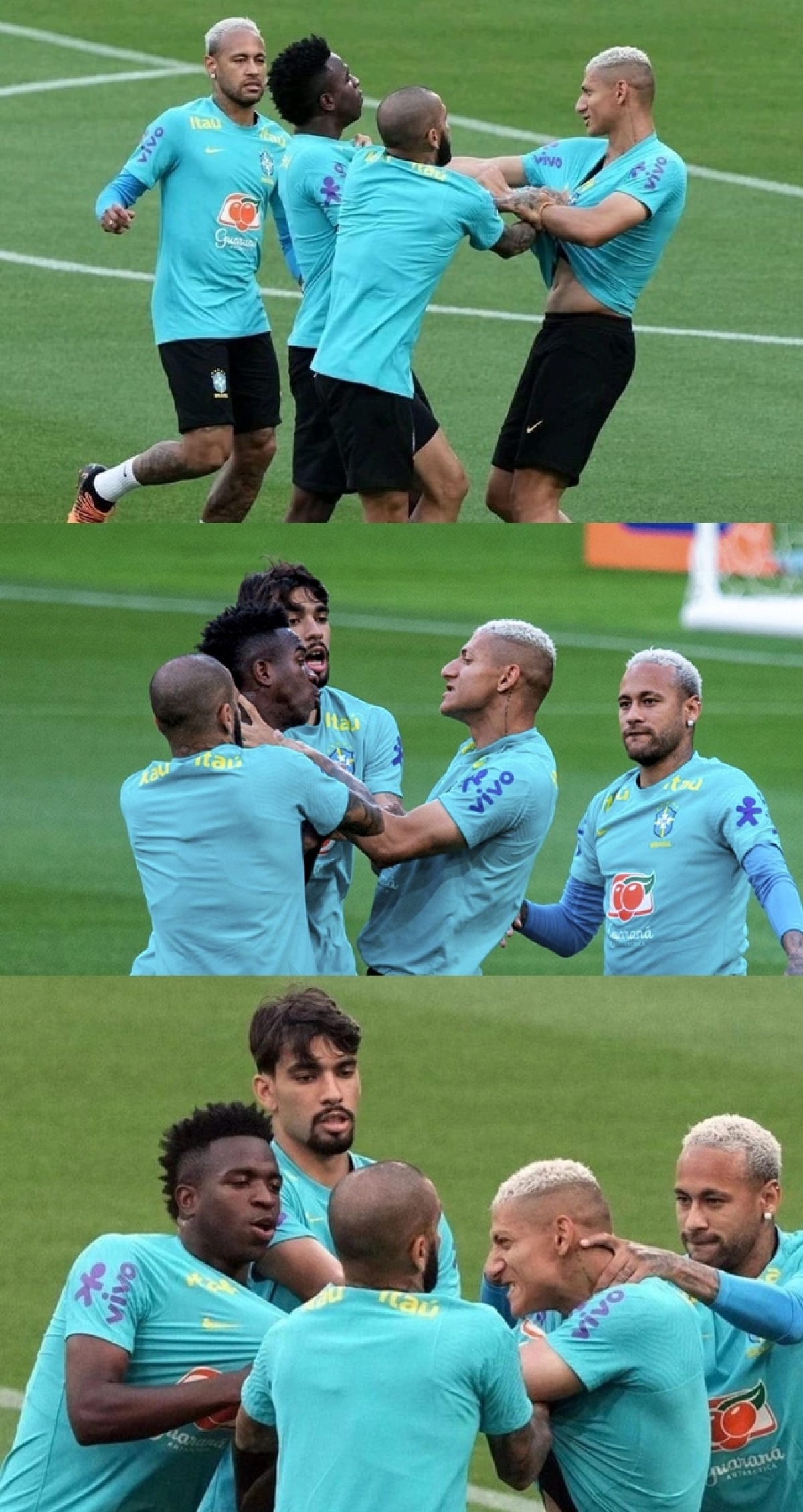 neymar cuống cuồng ngăn vinicius và richarlison ẩu đả trên sân tập Đt brazil hình ảnh 1 neymar cuong cuong ngan vinicius va richarlison au da tren san tap Dt brazil hinh anh 1