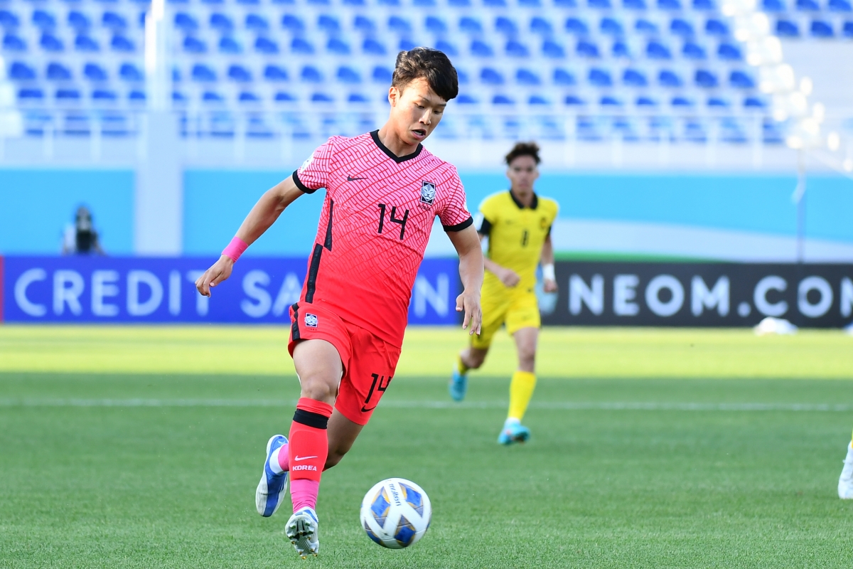 U23 Hàn Quốc bắt đầu tăng tốc để dồn ép Malaysia. (Ảnh: AFC).