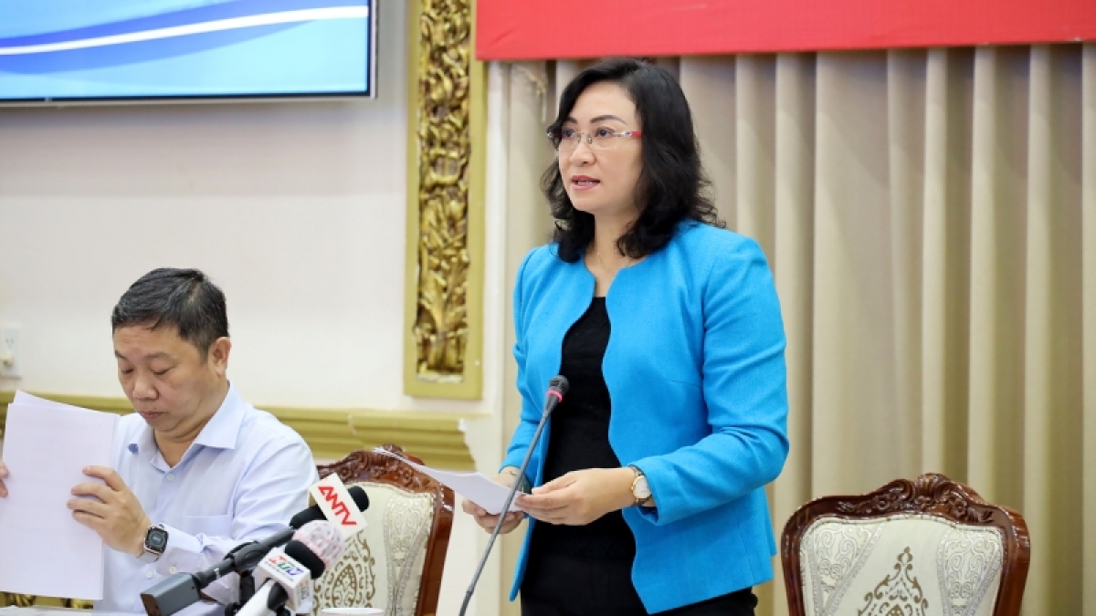 Phó Chủ tịch UBND TP.HCM Phan Thị Thắng phát biểu. (Ảnh: TTBC)