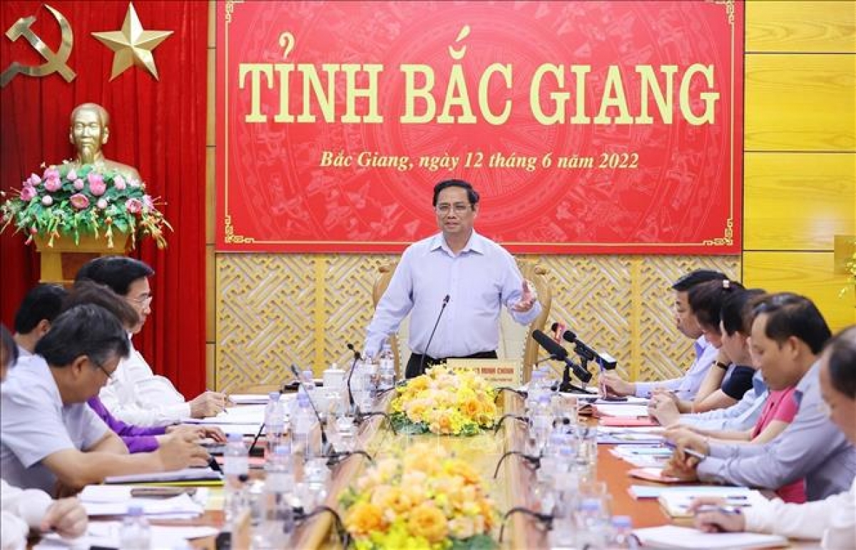 thủ tướng phạm minh chính làm việc với ban thường vụ tỉnh ủy bắc giang hình ảnh 1 thu tuong pham minh chinh lam viec voi ban thuong vu tinh uy bac giang hinh anh 1