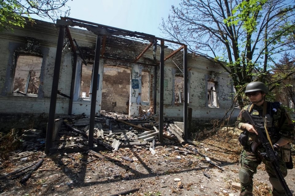 Quang cảnh ở làng Novomykhailivka, thuộc khu vực Donetsk ngày 29/5. Ảnh: Reuters