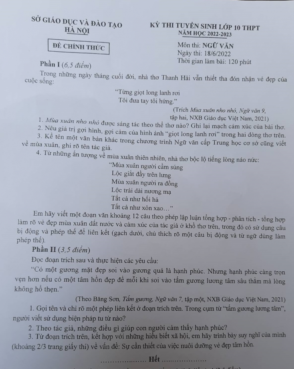 thi vào 10 hà nội giáo viên đánh giá đề thi văn dễ thở , dự báo nhiều điểm 7-8 hình ảnh 1 thi vao 10 ha noi giao vien danh gia de thi van de tho , du bao nhieu diem 7-8 hinh anh 1