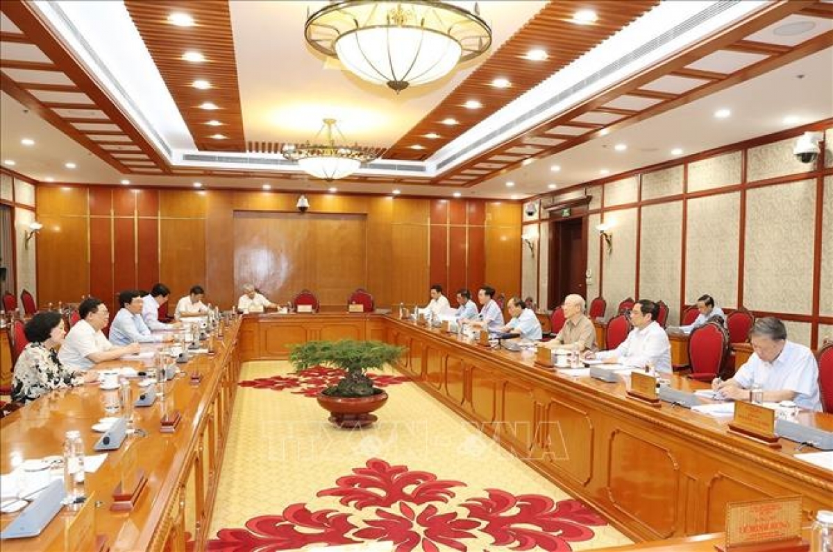 tổng bí thư nguyễn phú trọng chủ trì cuộc họp bộ chính trị, ban bí thư hình ảnh 1 tong bi thu nguyen phu trong chu tri cuoc hop bo chinh tri, ban bi thu hinh anh 1