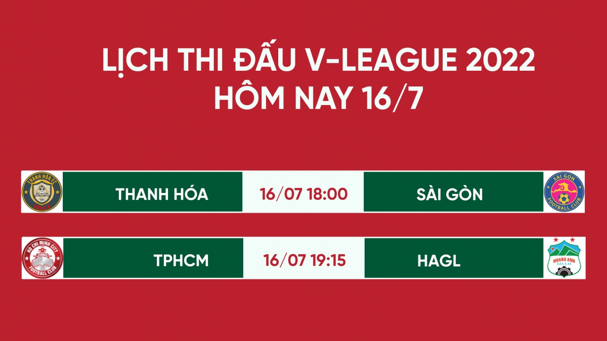 lịch thi đấu v-league 2022 hôm nay 16 7 hagl so tài tphcm hình ảnh 1 lich thi dau v-league 2022 hom nay 16 7 hagl so tai tphcm hinh anh 1