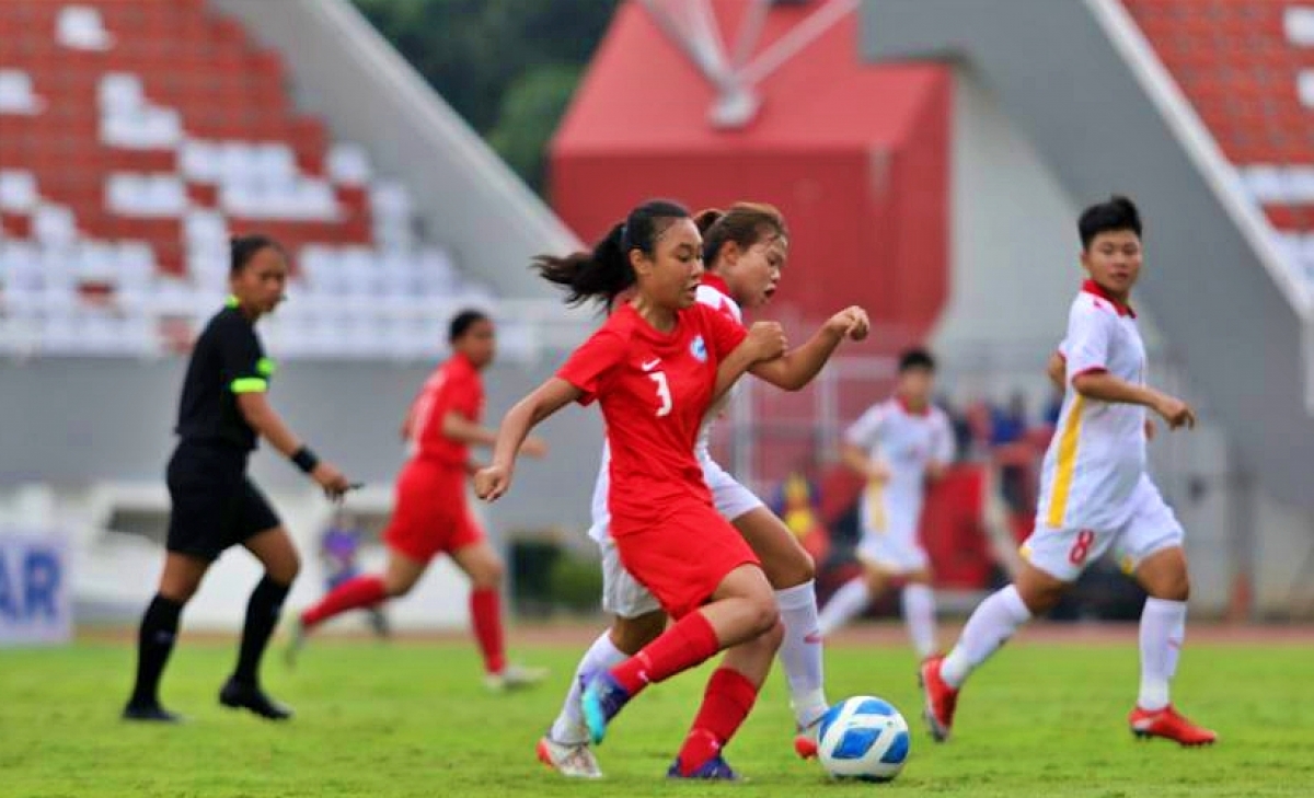 u18 nu viet nam thang 9-0 o tran ra quan u18 Dong nam A 2022 hinh anh 1