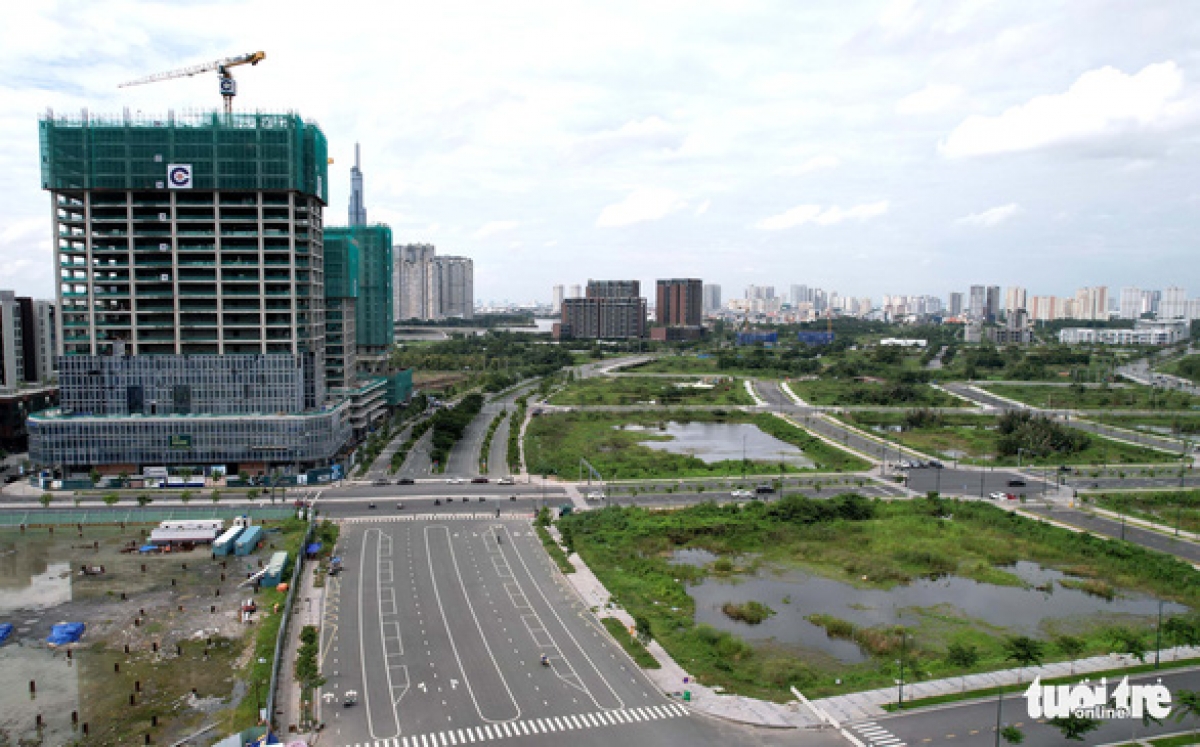 sẽ đấu giá lại các lô đất tại thủ thiêm bị bỏ cọc hình ảnh 1 se dau gia lai cac lo dat tai thu thiem bi bo coc hinh anh 1