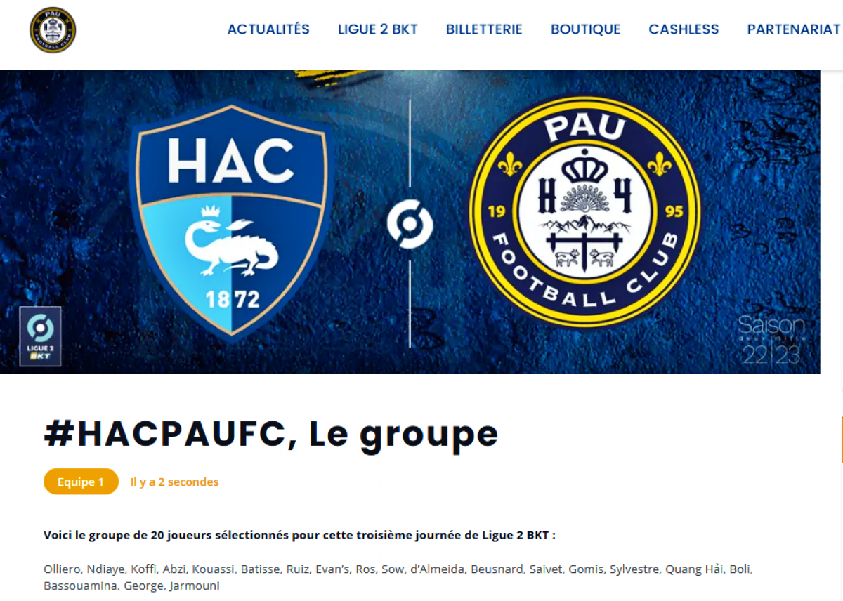 pau fc chốt danh sách đấu le havre quang hải rộng cửa đá chính hình ảnh 1 pau fc chot danh sach dau le havre quang hai rong cua da chinh hinh anh 1