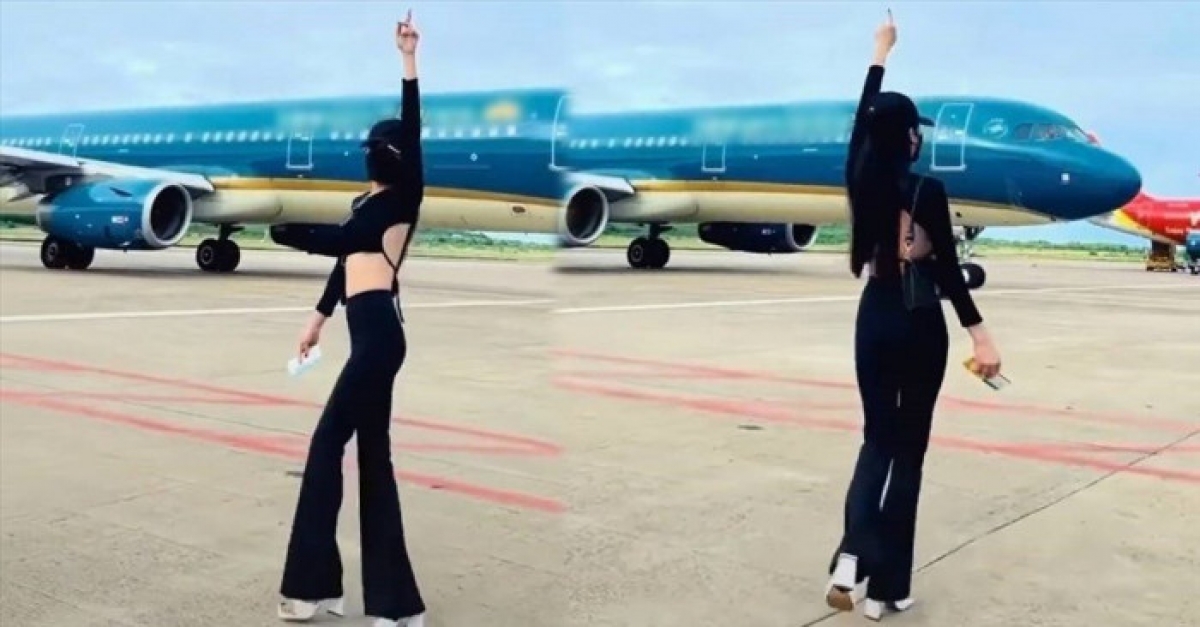 cấm bay nữ hành khách tạo dáng quay tiktok ở sân bay phú quốc hình ảnh 1 cam bay nu hanh khach tao dang quay tiktok o san bay phu quoc hinh anh 1