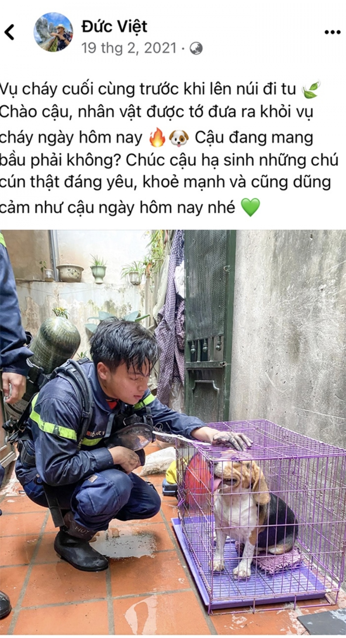 buc anh chien si cuu hoa Do Duc viet ben chu cho khien cong dong mang roi le hinh anh 1